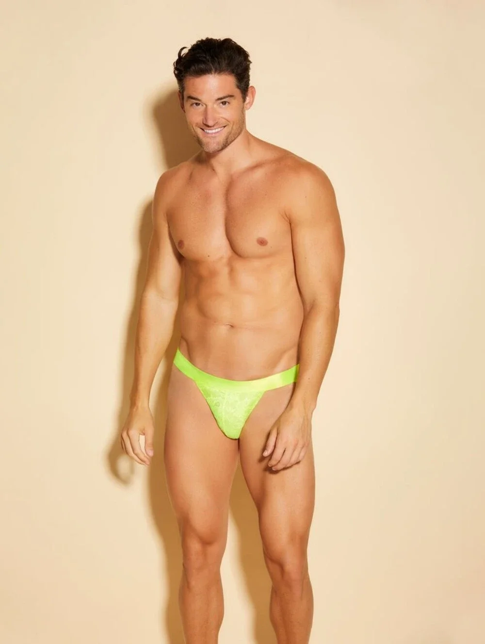 Men's Neon Yellow Lace Sport Brief